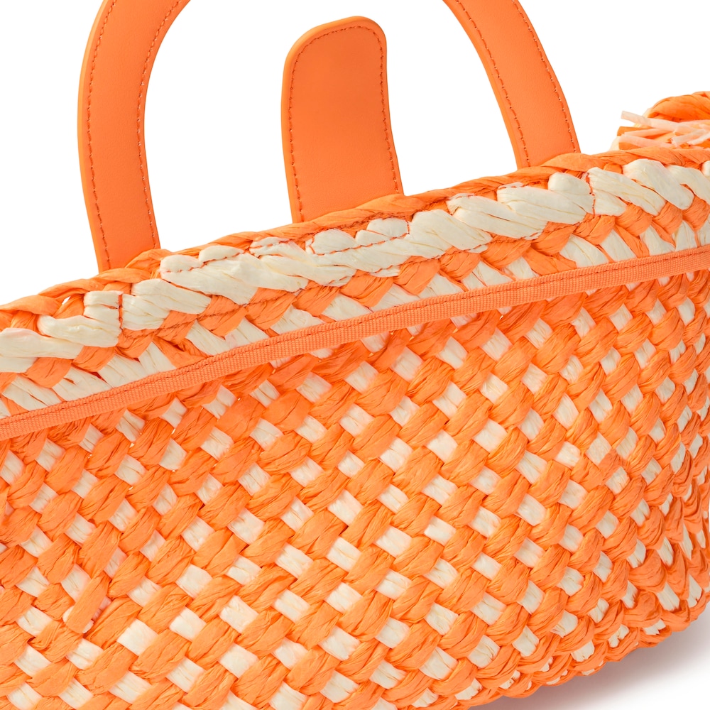 Cabas en raphia orange clair moyen TOUS Dora