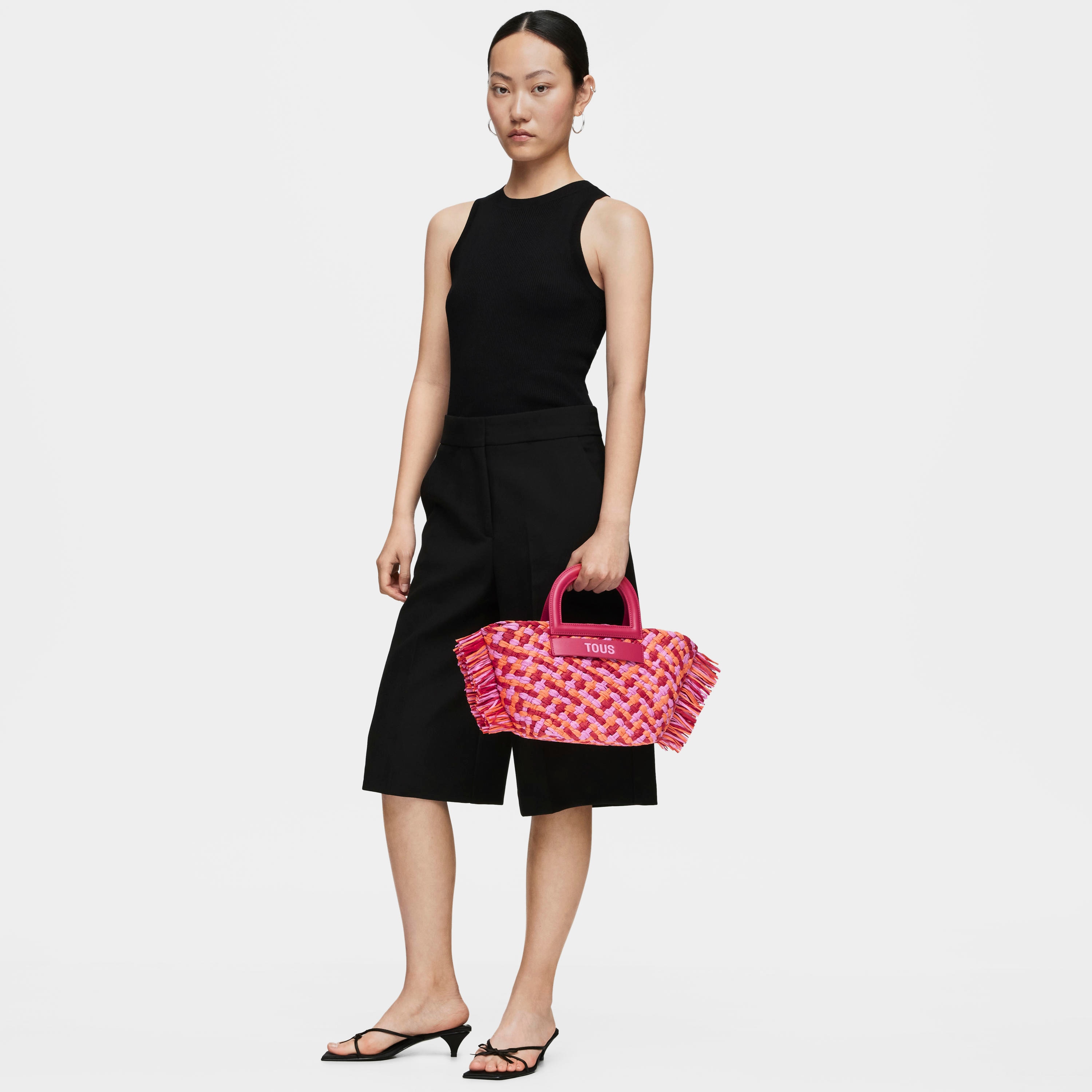 Medium fuchsia raffia Tote bag TOUS Dora