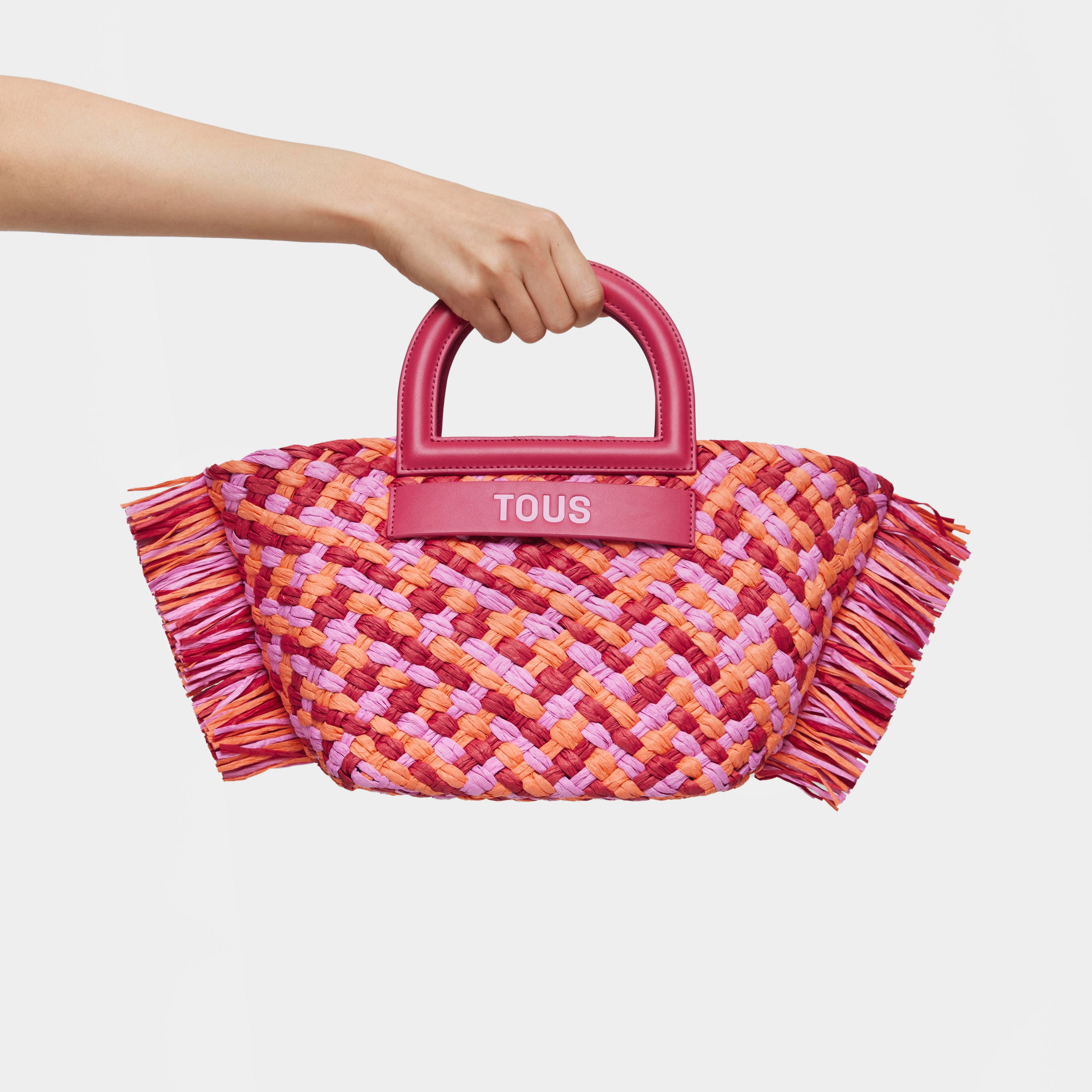 Medium fuchsia raffia Tote bag TOUS Dora
