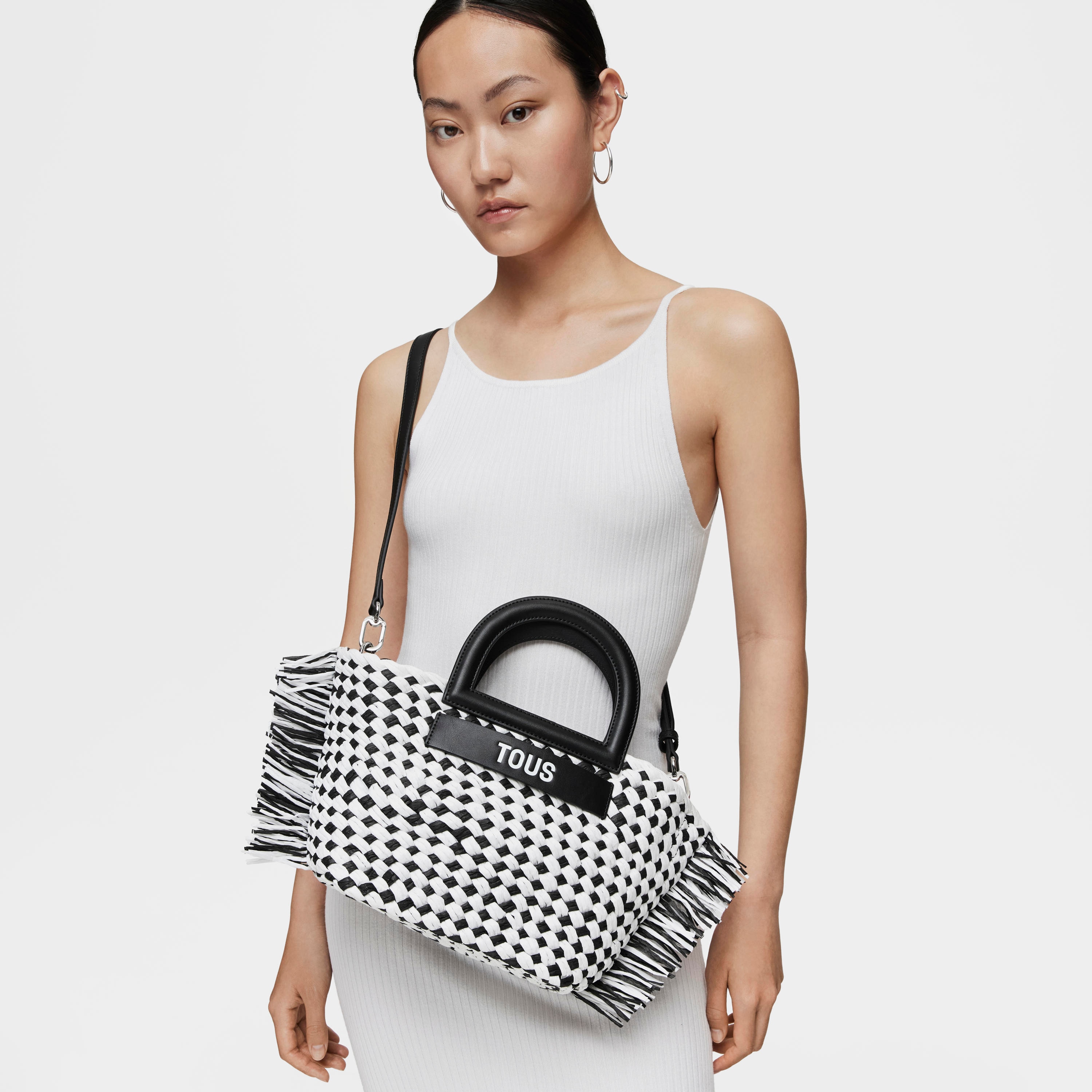 Medium black raffia Tote bag TOUS Dora