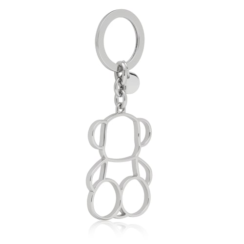 Silver-colored Silhouette Key ring Bold Bear