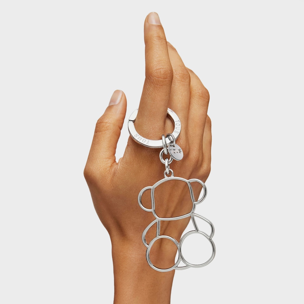 Silver-colored Silhouette Key ring Bold Bear Silver-colored Silhouette Key ring Bold Bear