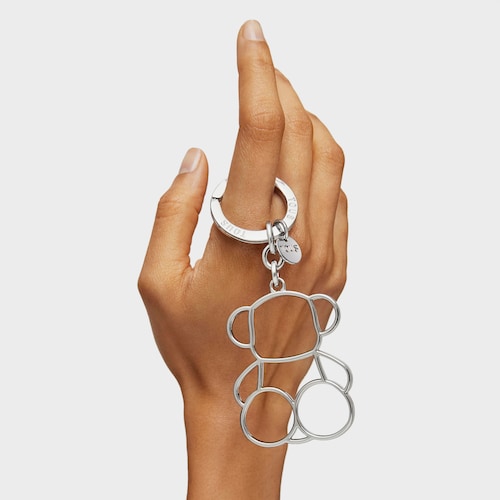 Silver-colored Silhouette Key ring Bold Bear