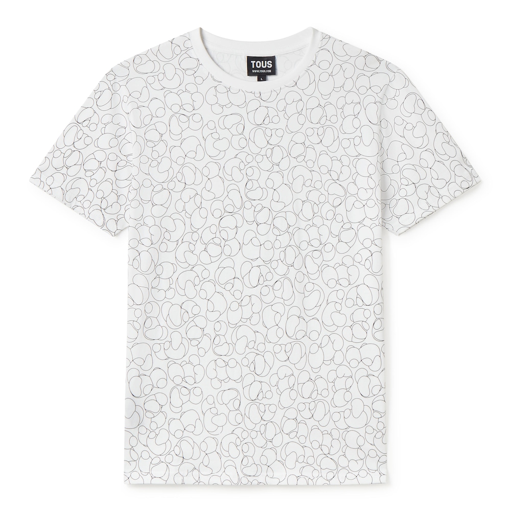 B&iacute;l&eacute; Tričko s&nbsp;kr&aacute;tk&yacute;m ruk&aacute;vem TOUS Bold Bear L