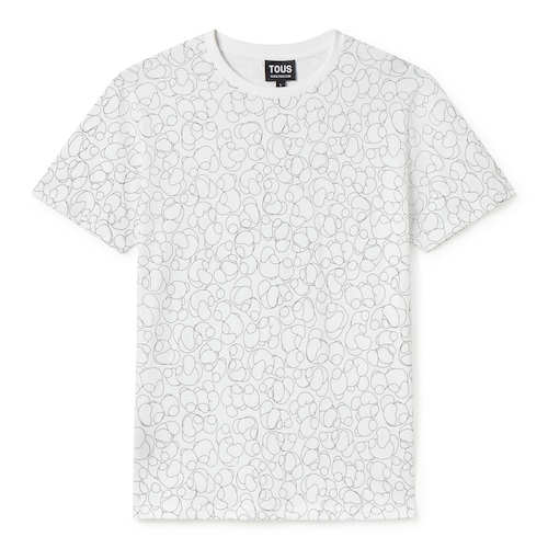 B&iacute;l&eacute; Tričko s&nbsp;kr&aacute;tk&yacute;m ruk&aacute;vem TOUS Bold Bear L