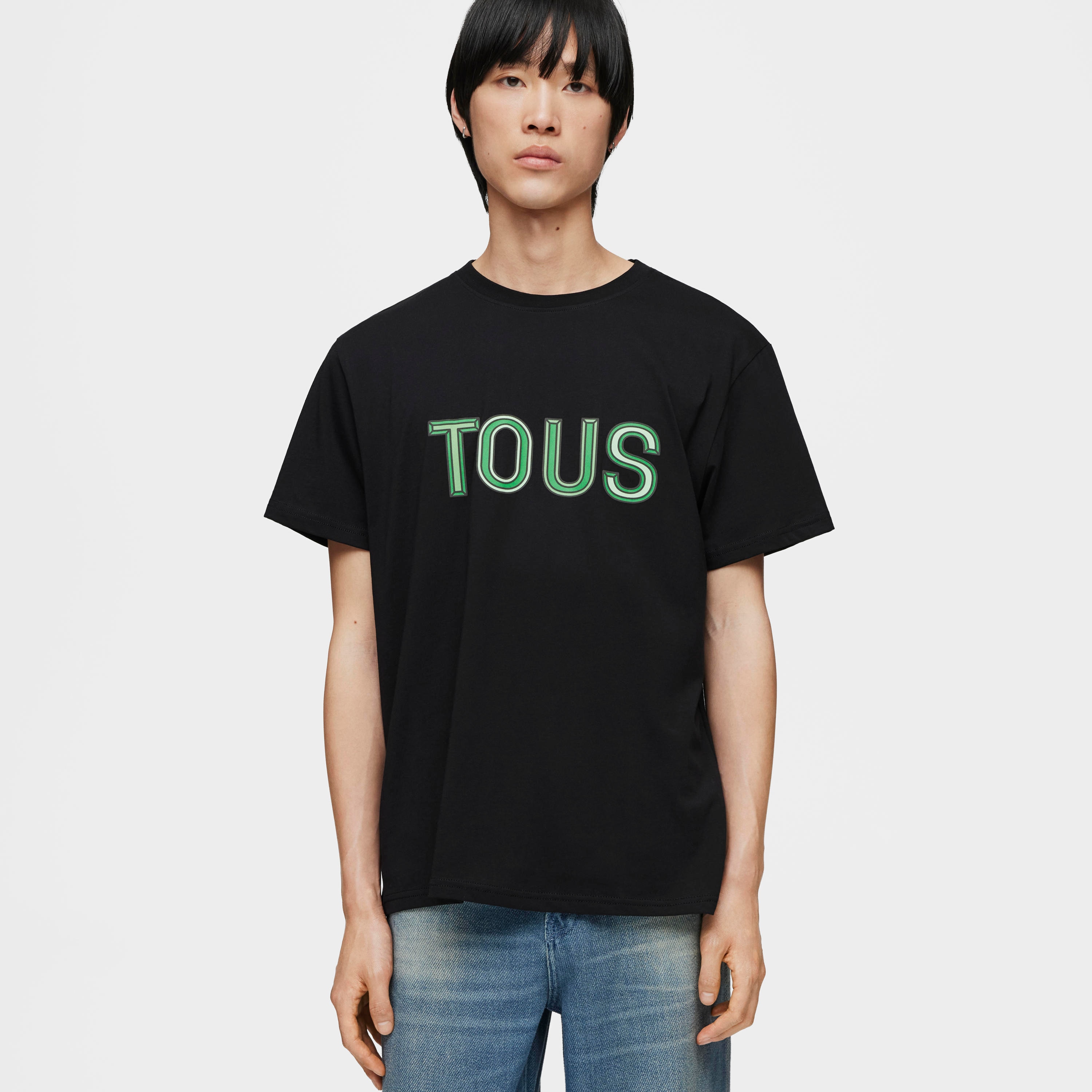 Green short-sleeved T-shirt TOUS Bear Faceted M