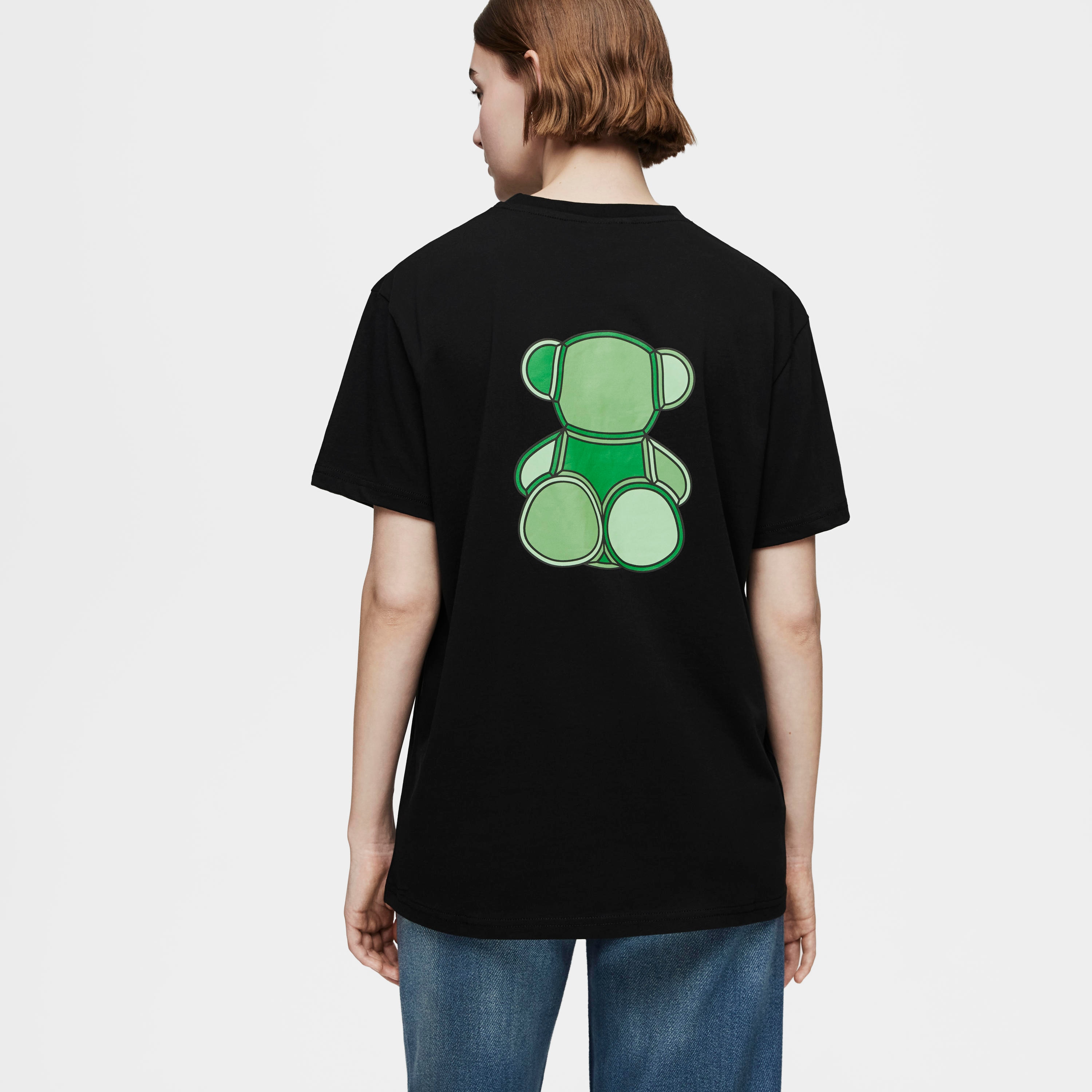 Green short-sleeved T-shirt TOUS Bear Faceted M