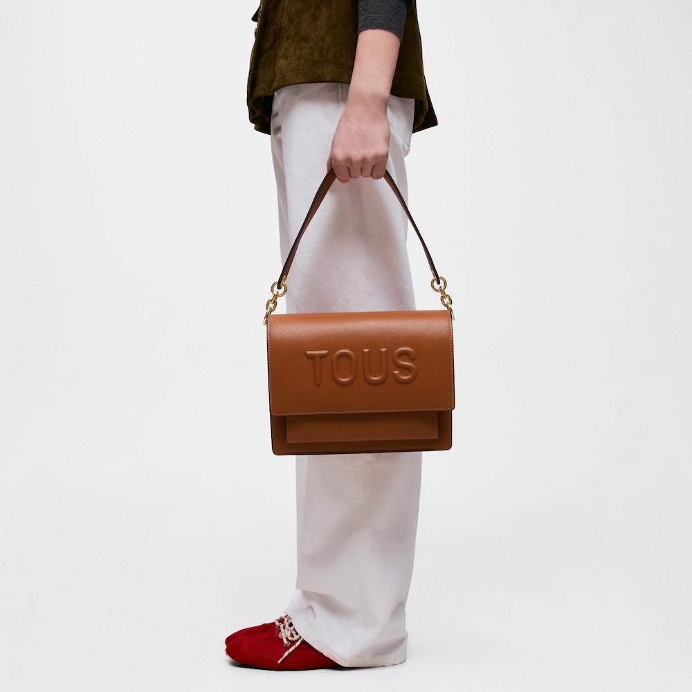 Borsa a tracolla color cammello media Audree TOUS Brenda