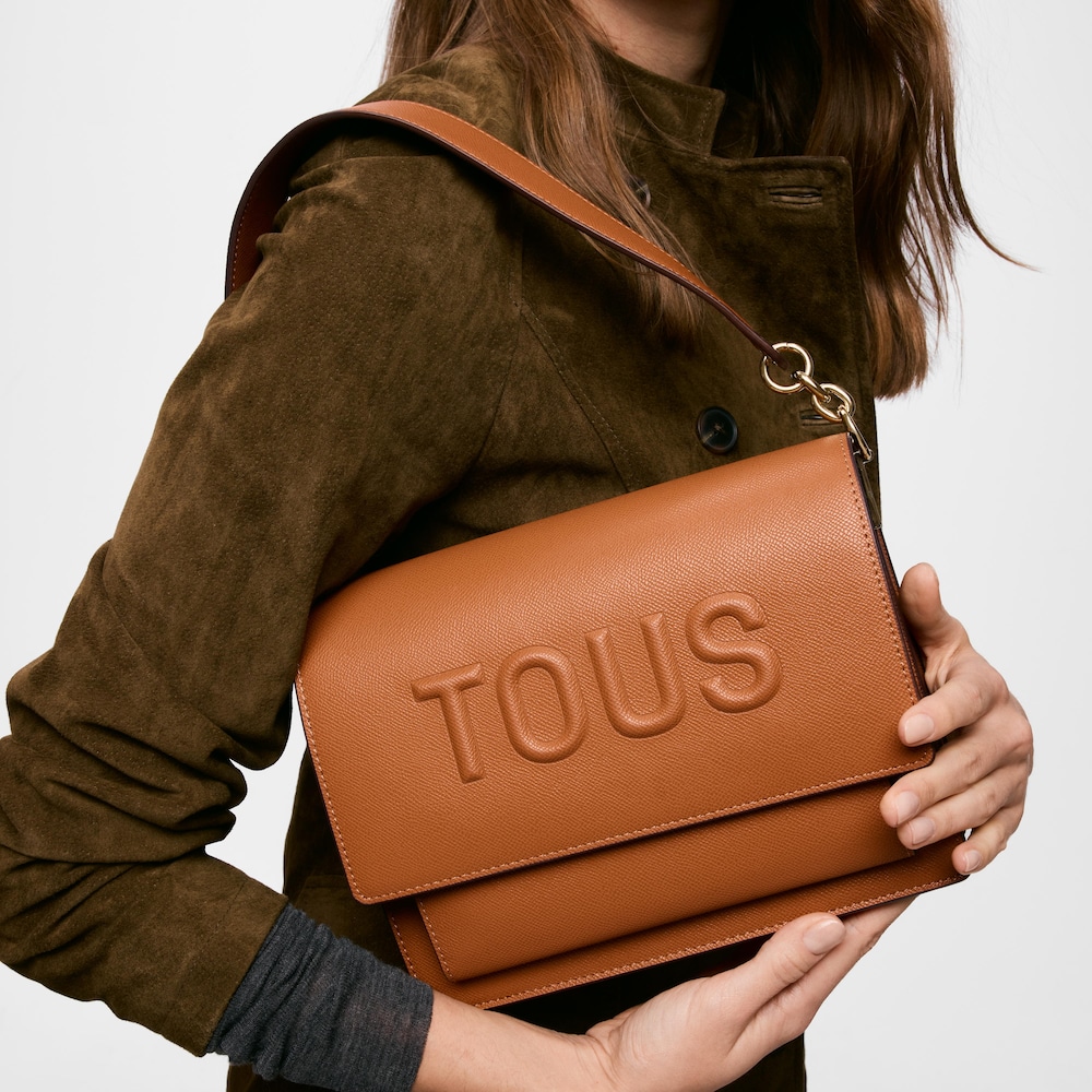 Borsa a tracolla color cammello media Audree TOUS Brenda