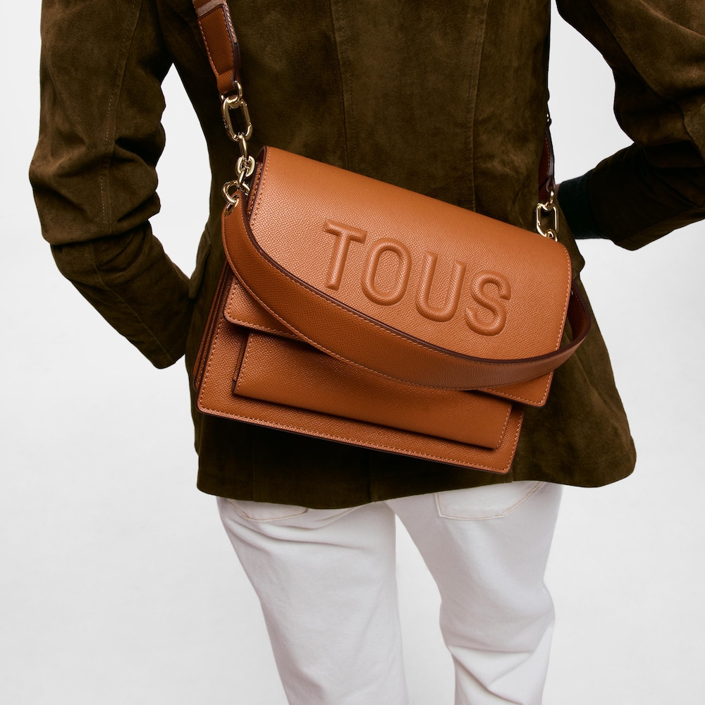 Borsa a tracolla color cammello media Audree TOUS Brenda