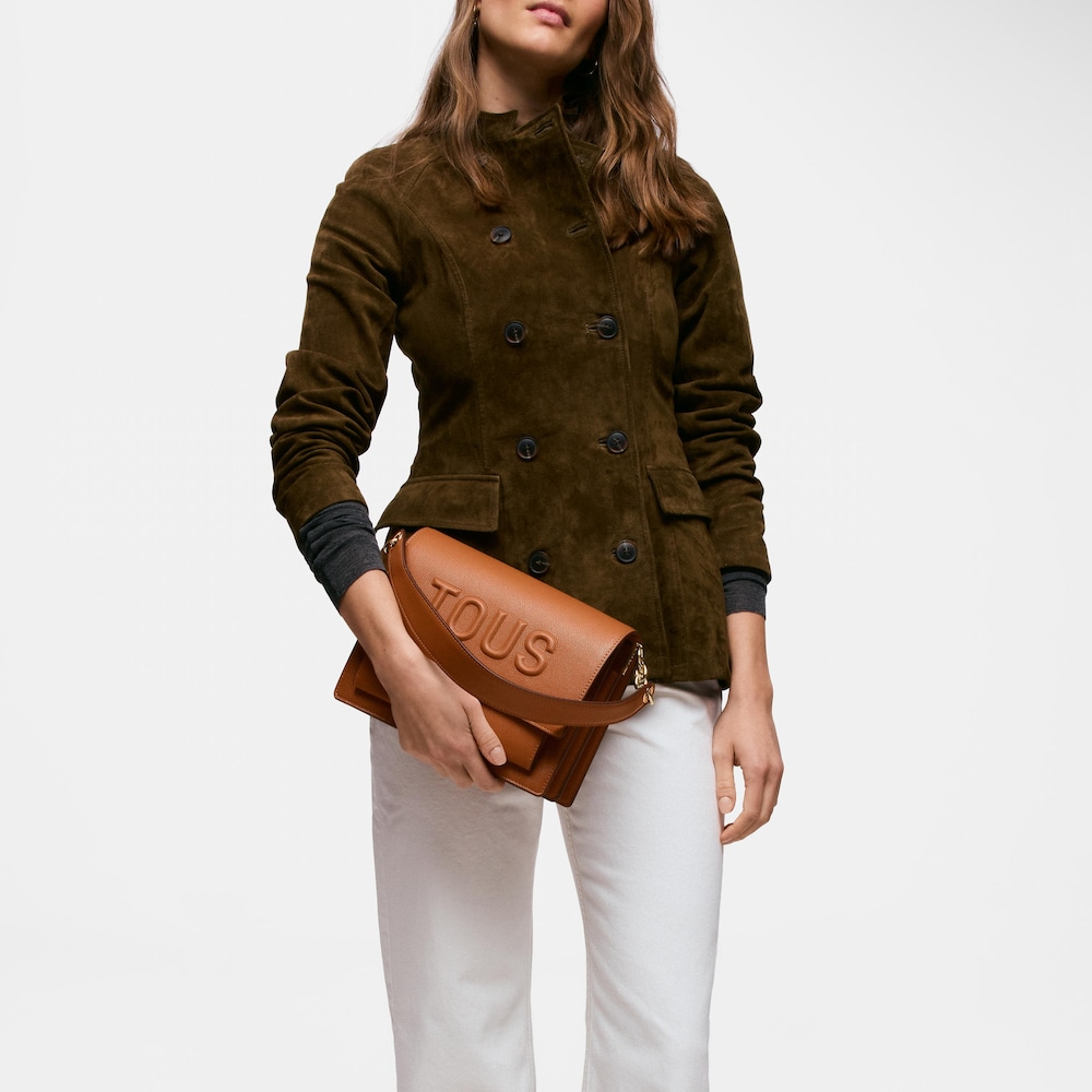 Borsa a tracolla color cammello media Audree TOUS Brenda