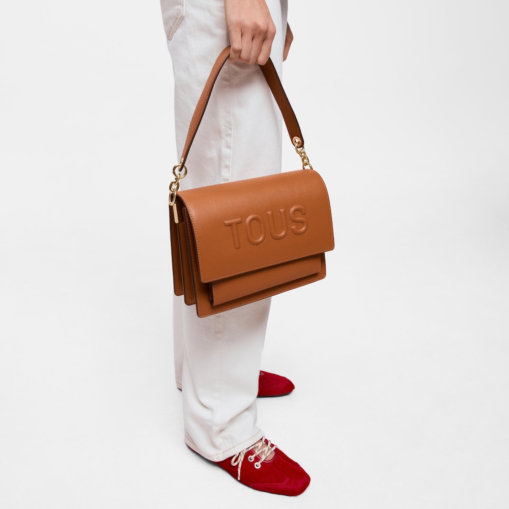 Borsa a tracolla color cammello media Audree TOUS Brenda