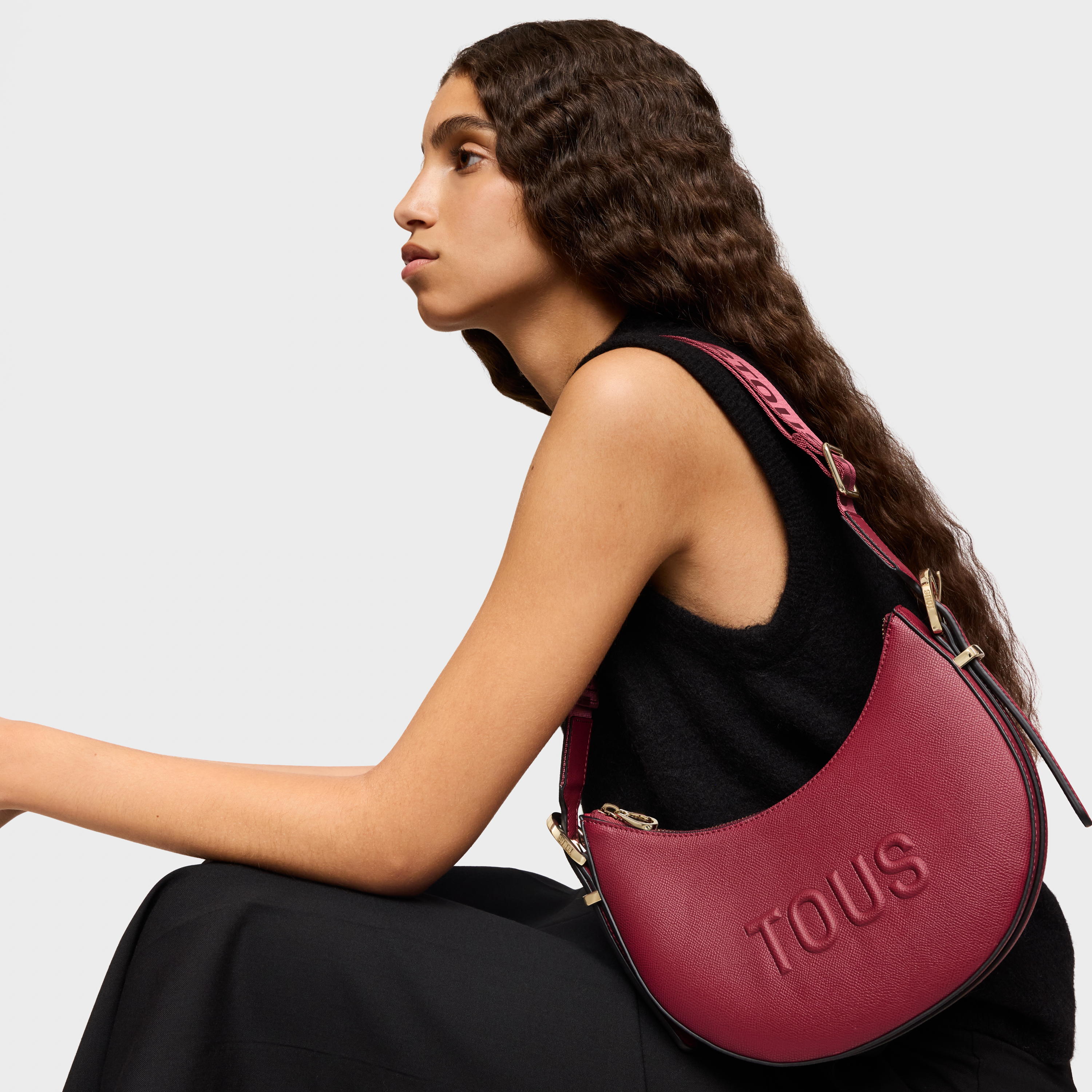 Maroon medium Crossbody shoulder bag TOUS Brenda