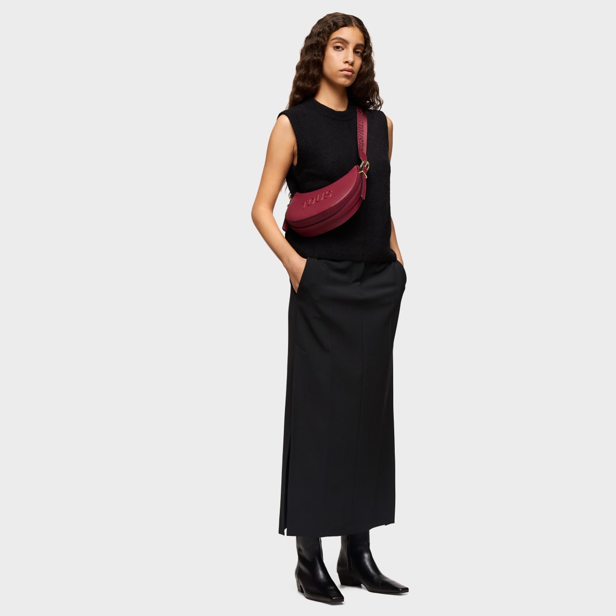 Maroon medium Crossbody shoulder bag TOUS Brenda