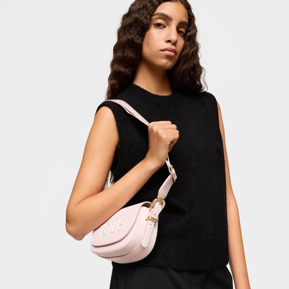 Mini bandolera medialuna rosa claro TOUS Brenda