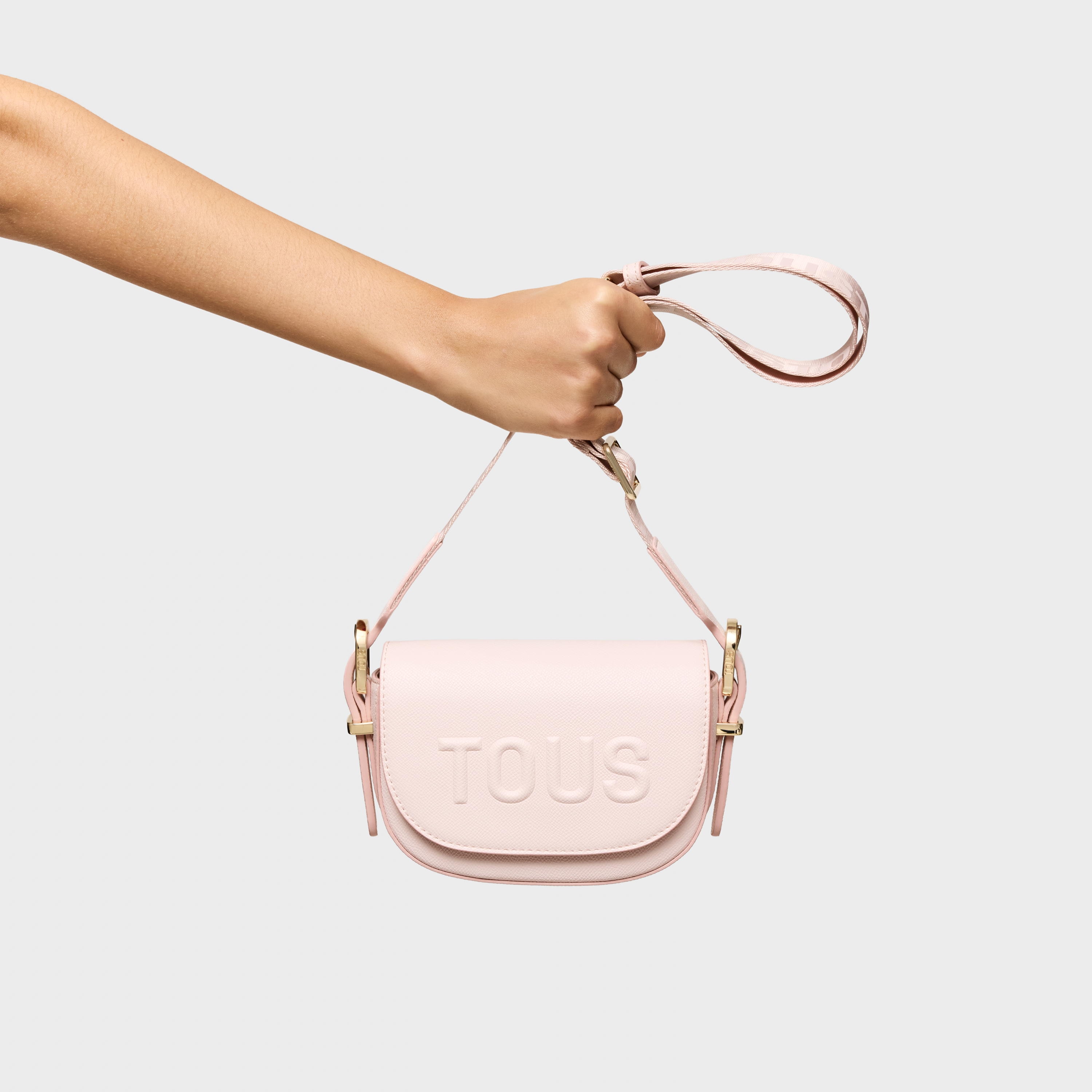 Light pink half-moon mini Crossbody bag TOUS Brenda