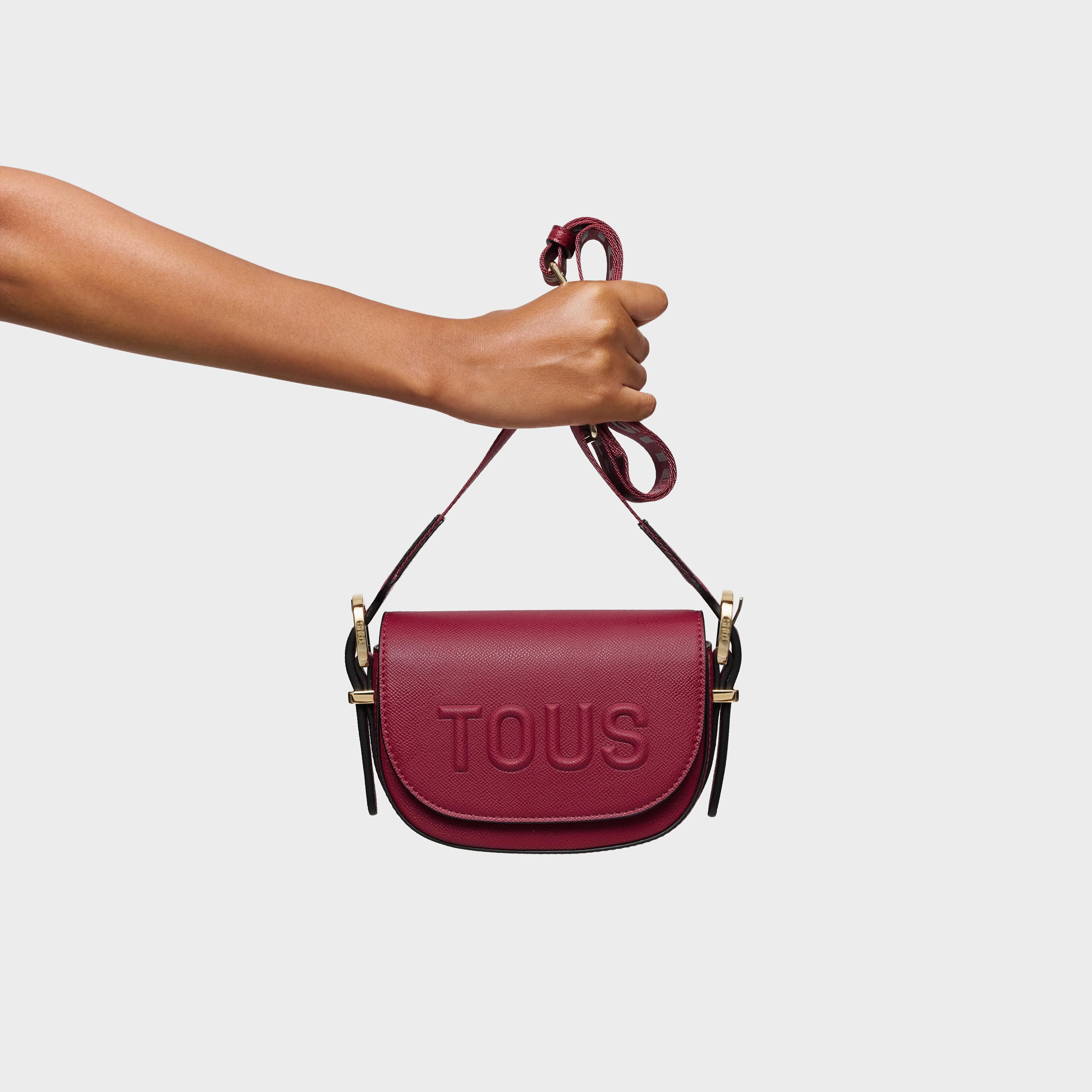Maroon half-moon mini Crossbody bag TOUS Brenda