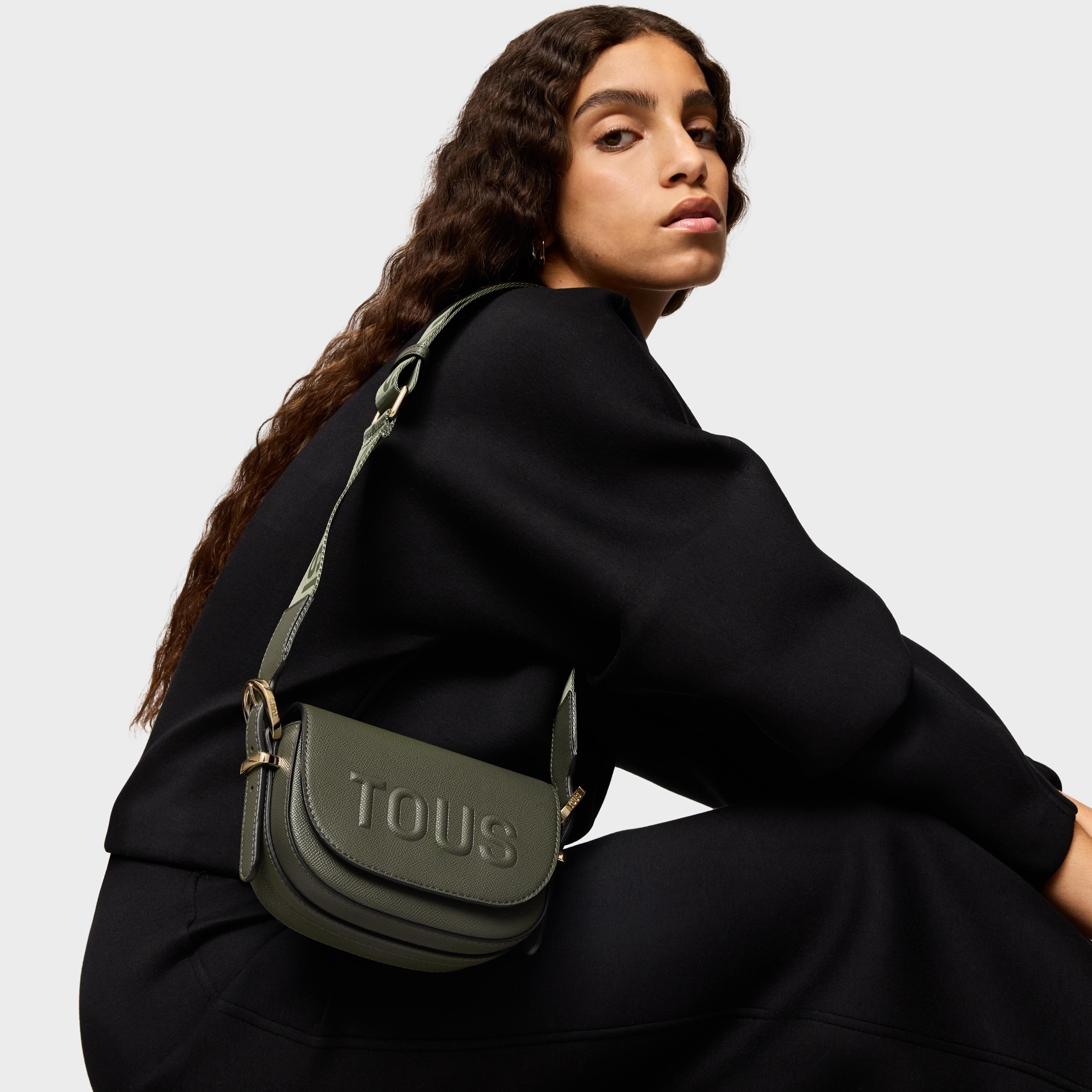 Khaki half-moon mini Crossbody bag TOUS Brenda