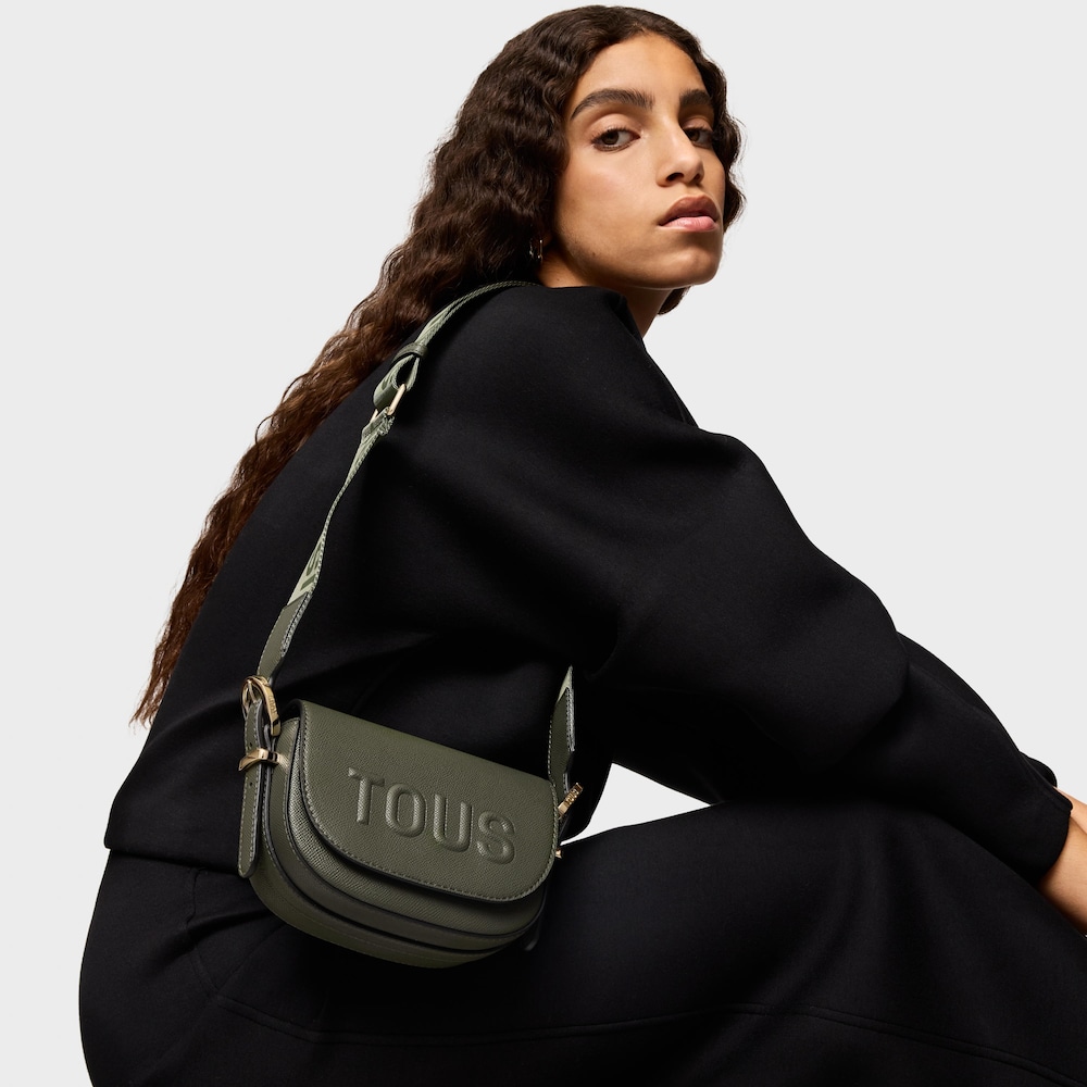 Khaki half-moon mini Crossbody bag TOUS Brenda image number 4