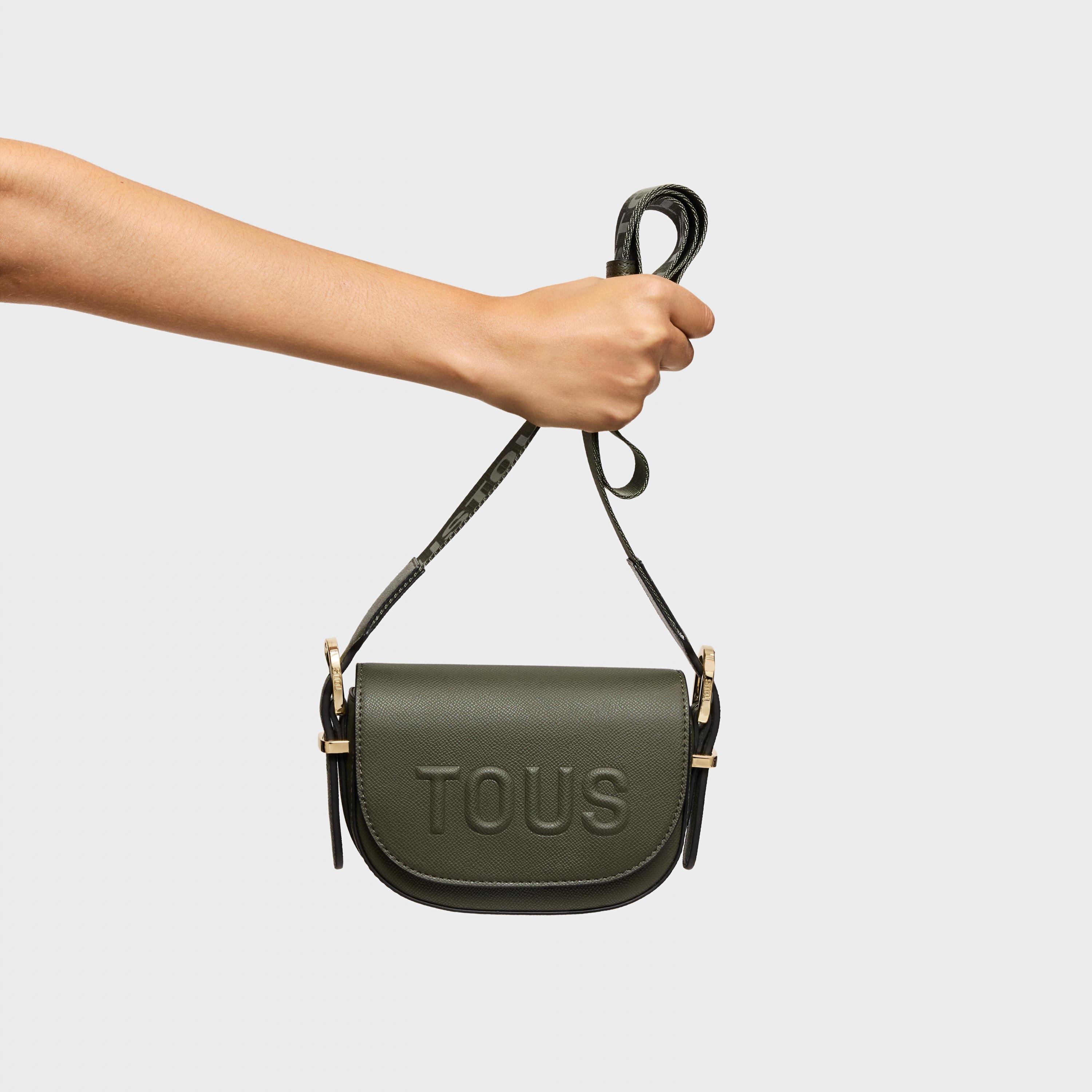 Khaki half-moon mini Crossbody bag TOUS Brenda