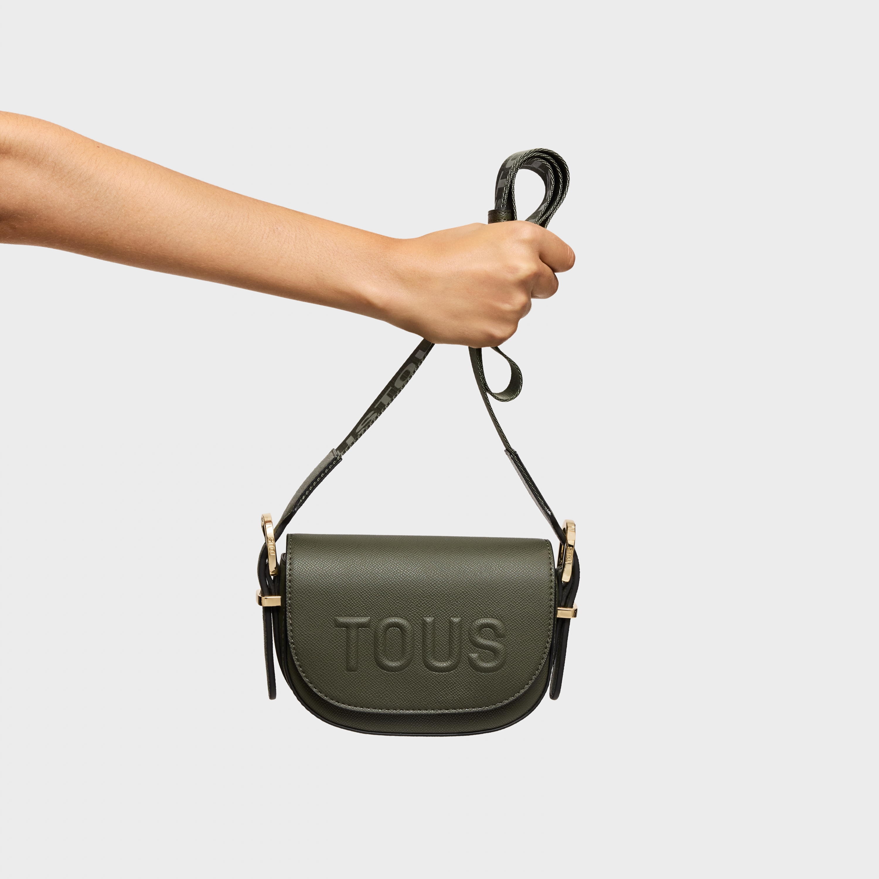 ★MUCENT★ MERCY EYELET HALF MOON MINI CROSS BAG (Unisex) Khaki half-moon mini Crossbody bag TOUS Brenda | TOUS