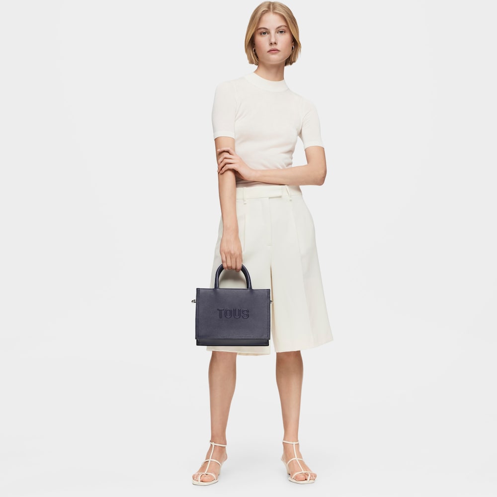 Medium navy blue Amaya Shopping bag TOUS Brenda image number 4