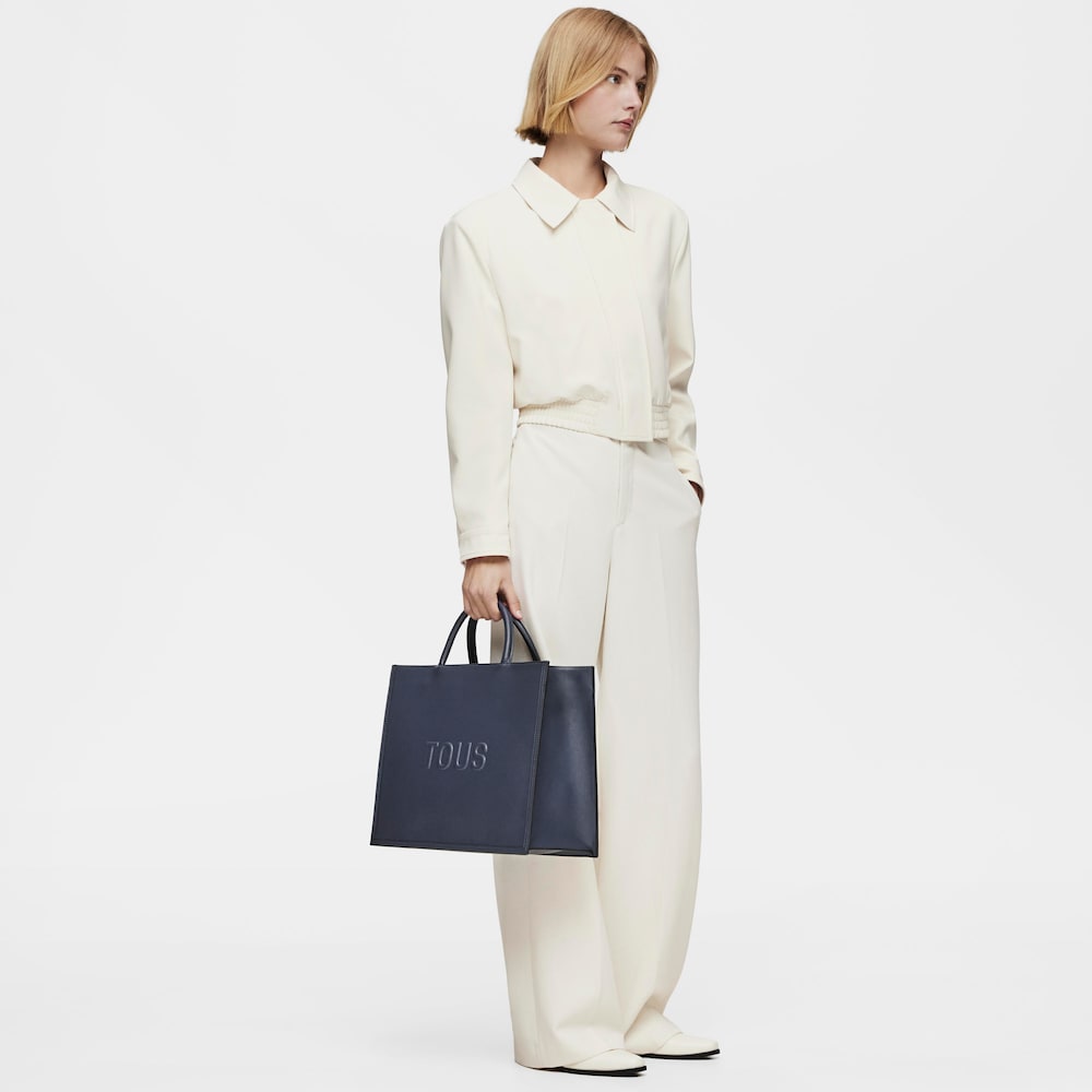 Large navy blue Amaya Shopping bag TOUS Brenda image number 3