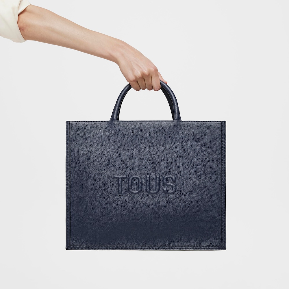 Large navy blue Amaya Shopping bag TOUS Brenda image number 4