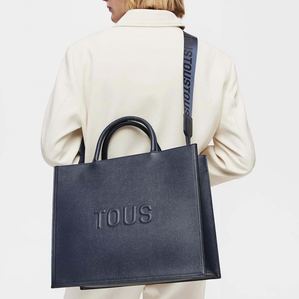 Large navy blue Amaya Shopping bag TOUS Brenda image number 5