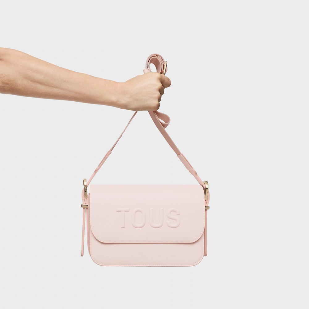 Středně velk&aacute; Crossbody kabelka TOUS Brenda světle růžov&eacute; barvy