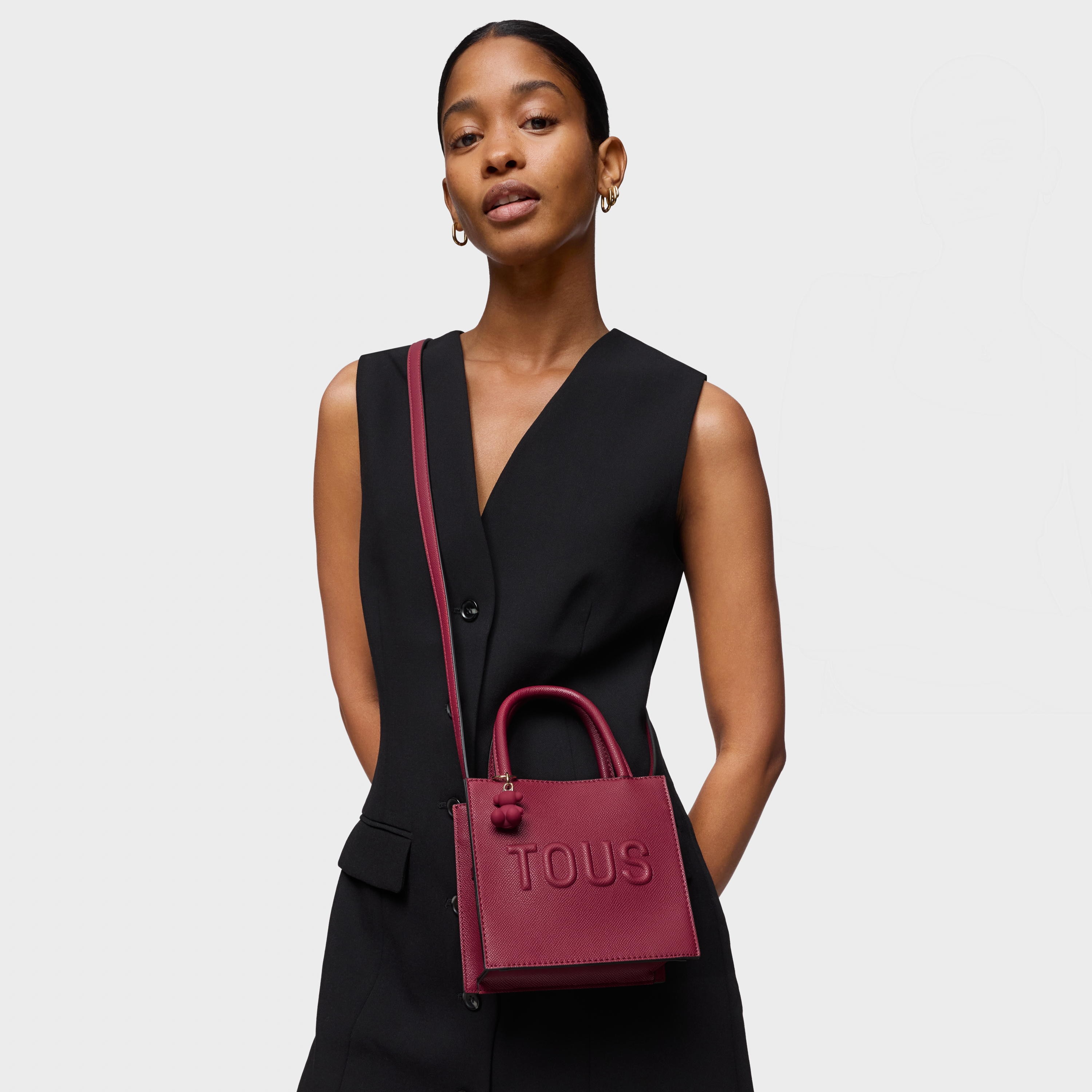Maroon mini cube Bag TOUS Brenda