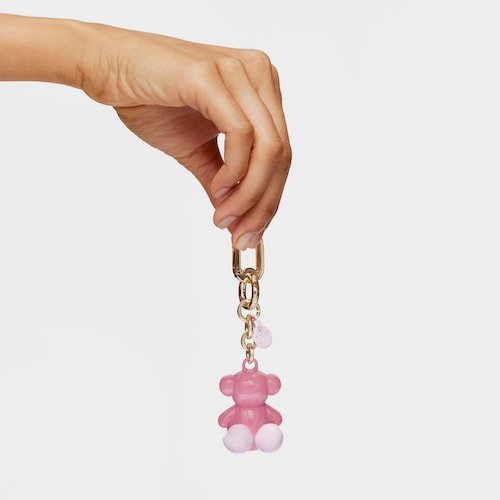 Pink metal Key ring Bold Bear