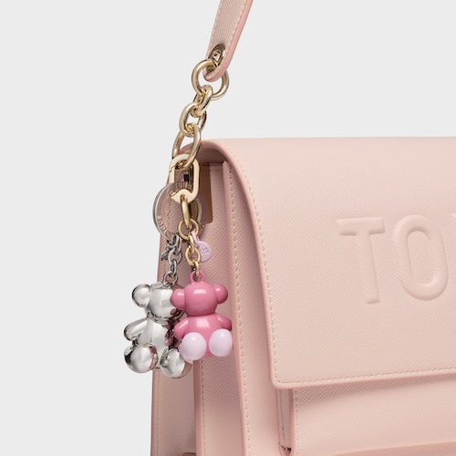 Pink metal Key ring Bold Bear