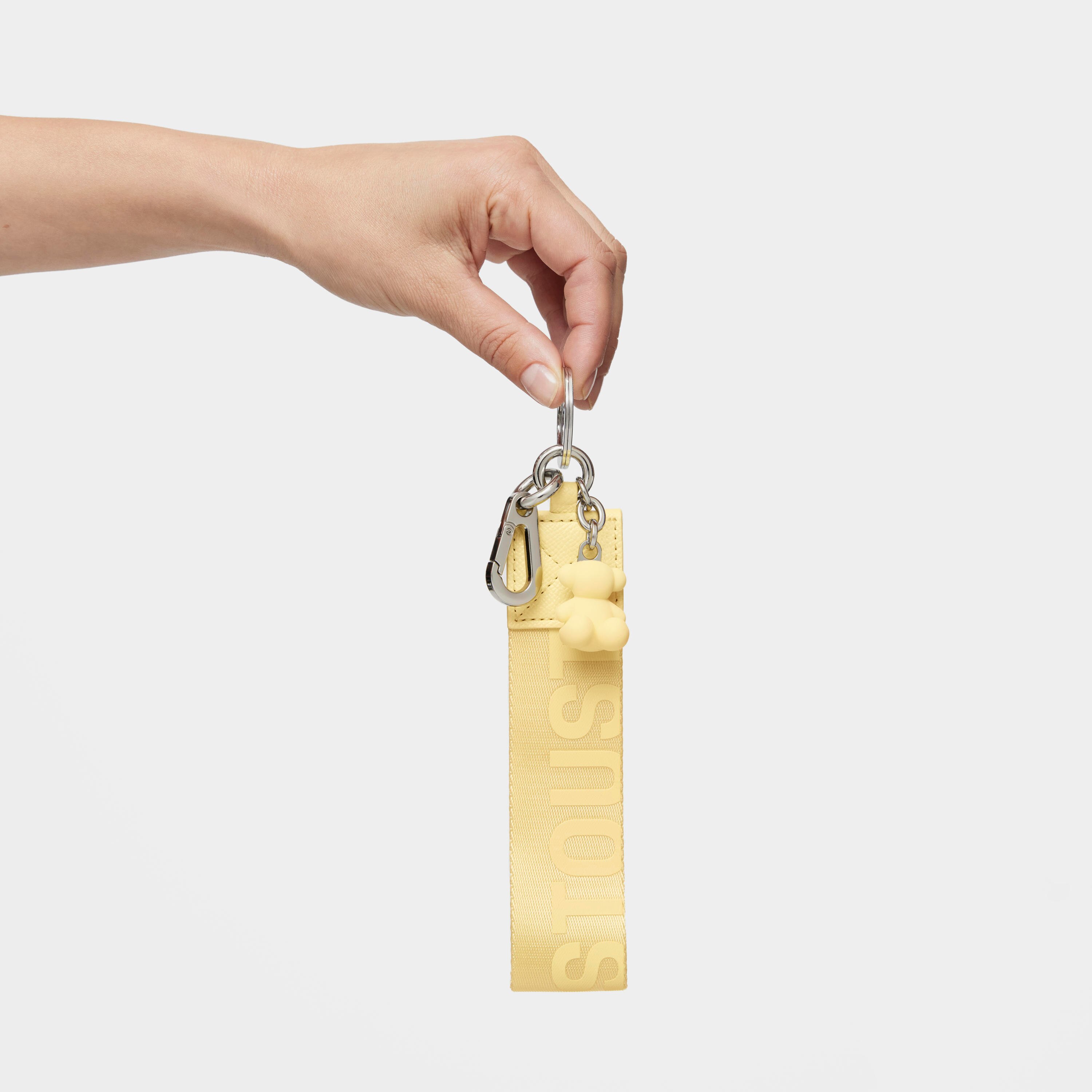 Yellow webbing Key ring Bold Bear