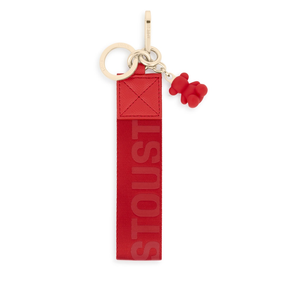 Red webbing Key ring Bold Bear