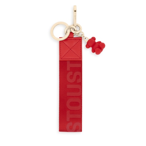 Red webbing Key ring Bold Bear