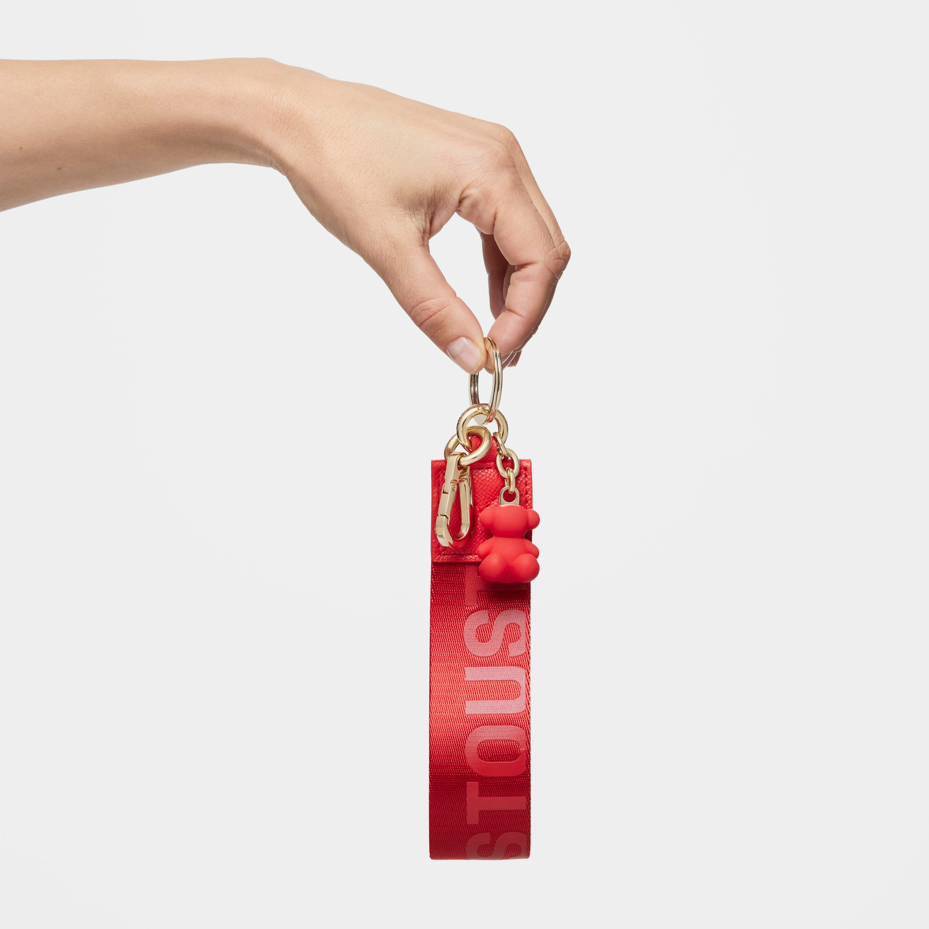 Red webbing Key ring Bold Bear