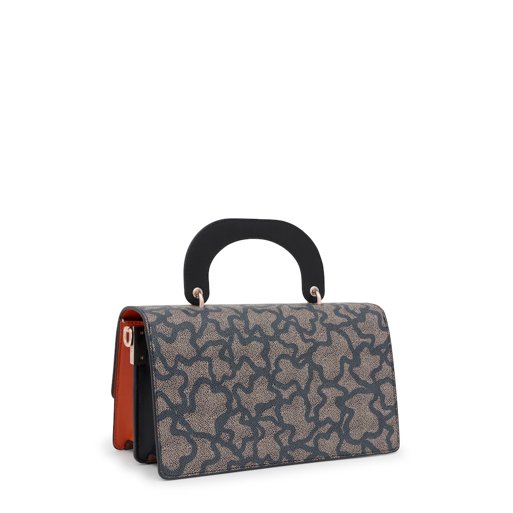 Kaos Icon beige and black medium Crossbody bag with flap