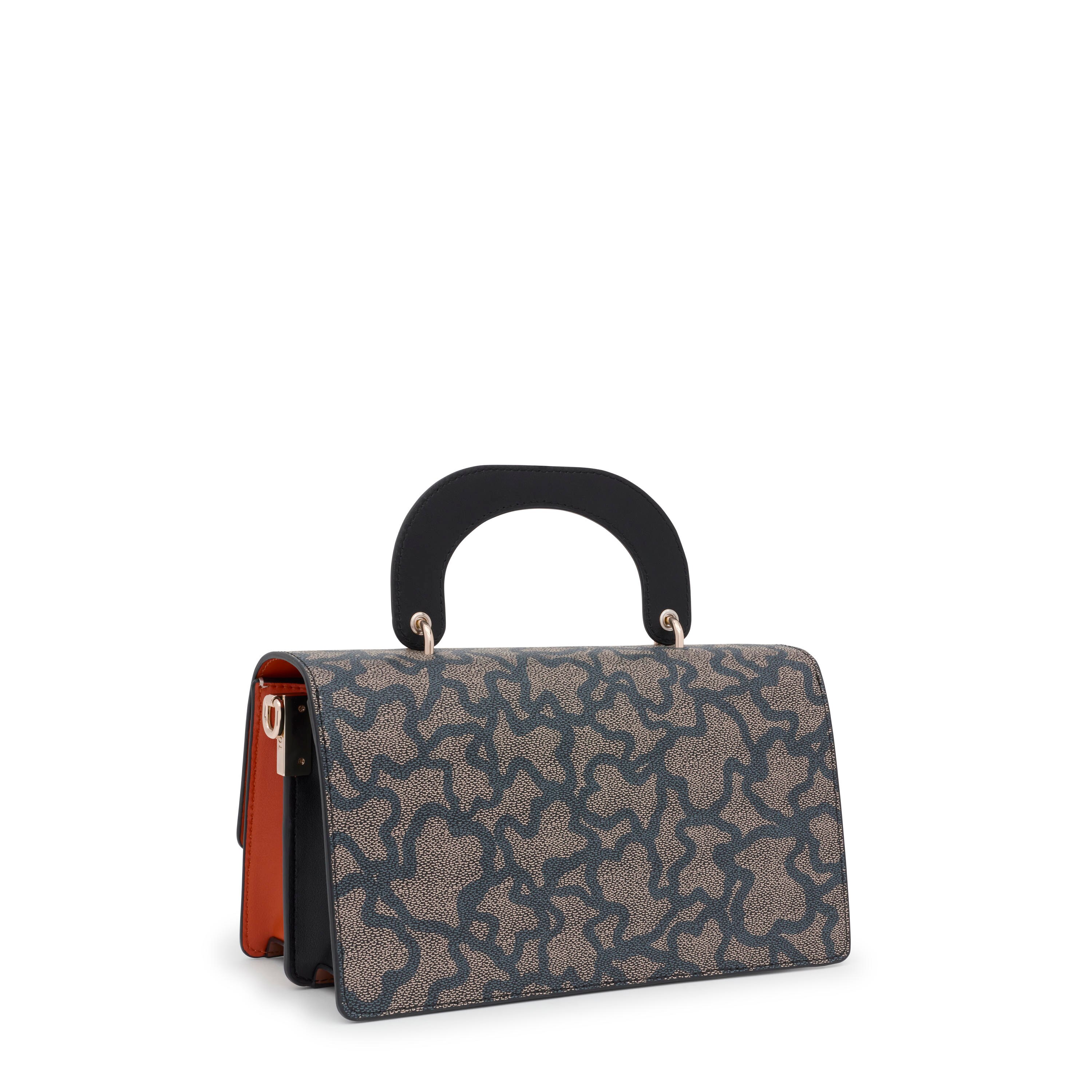 Kaos Icon beige and black medium Crossbody bag with flap