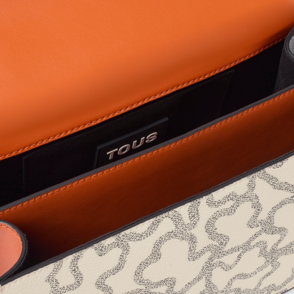 Kaos Icon beige and black medium Crossbody bag with flap