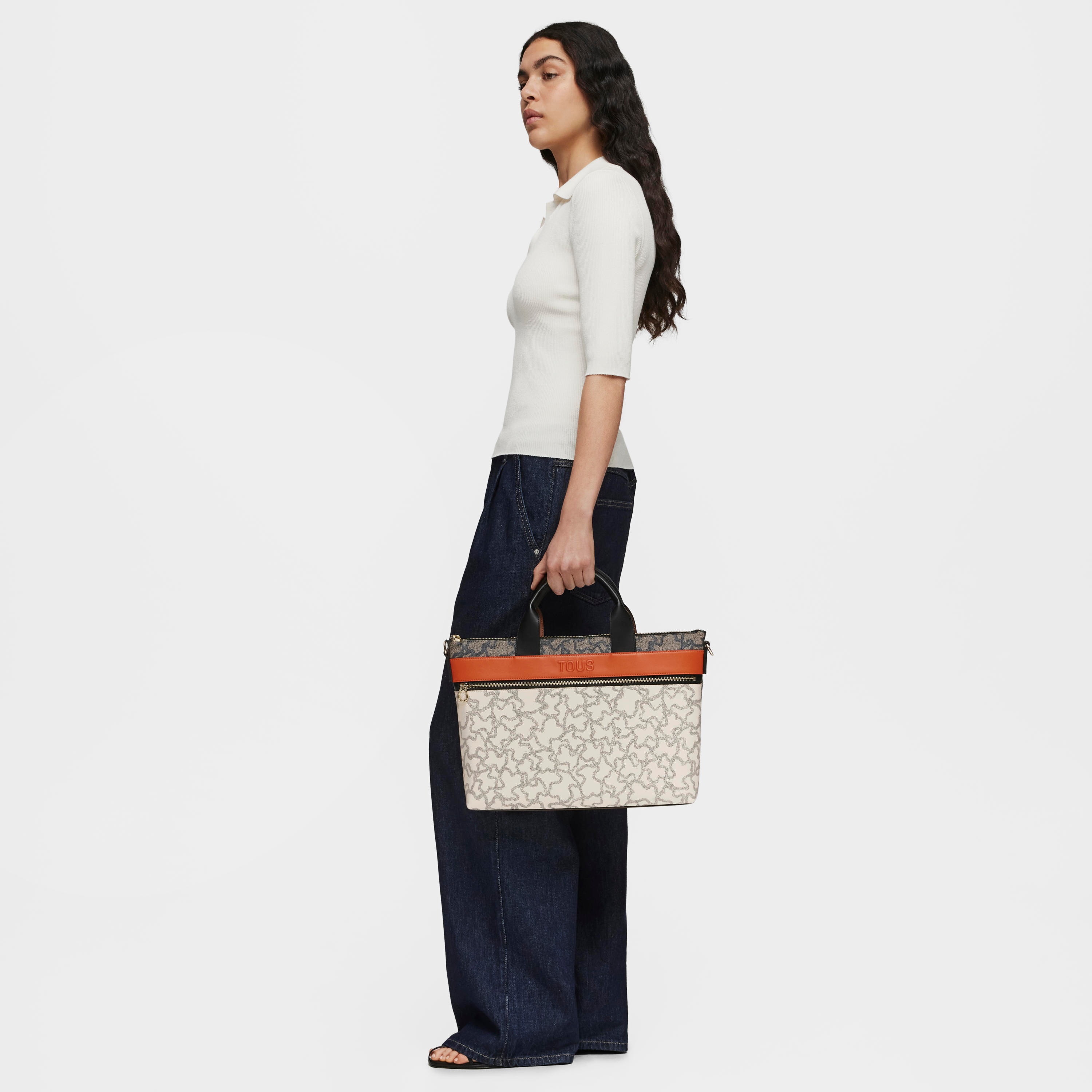 Kaos Icon beige and black Briefcase