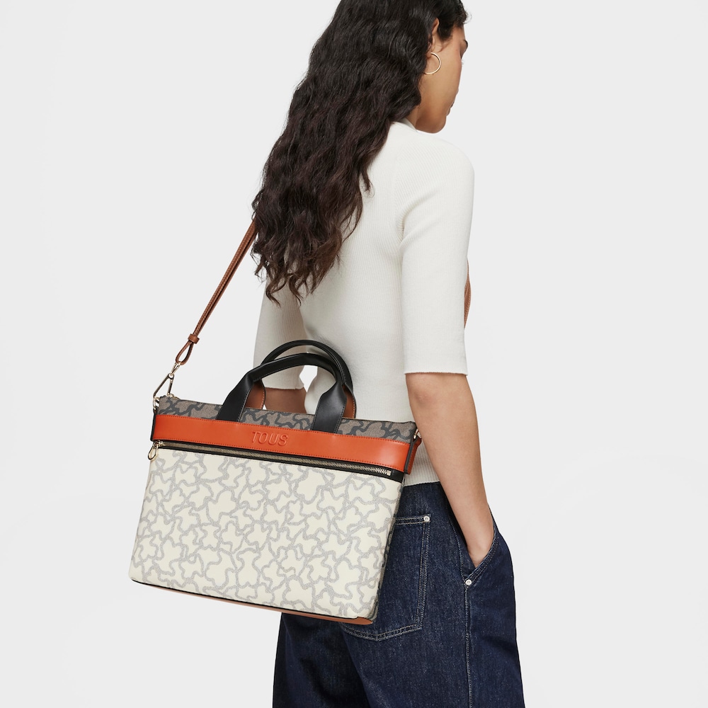 Kaos Icon beige and black Briefcase