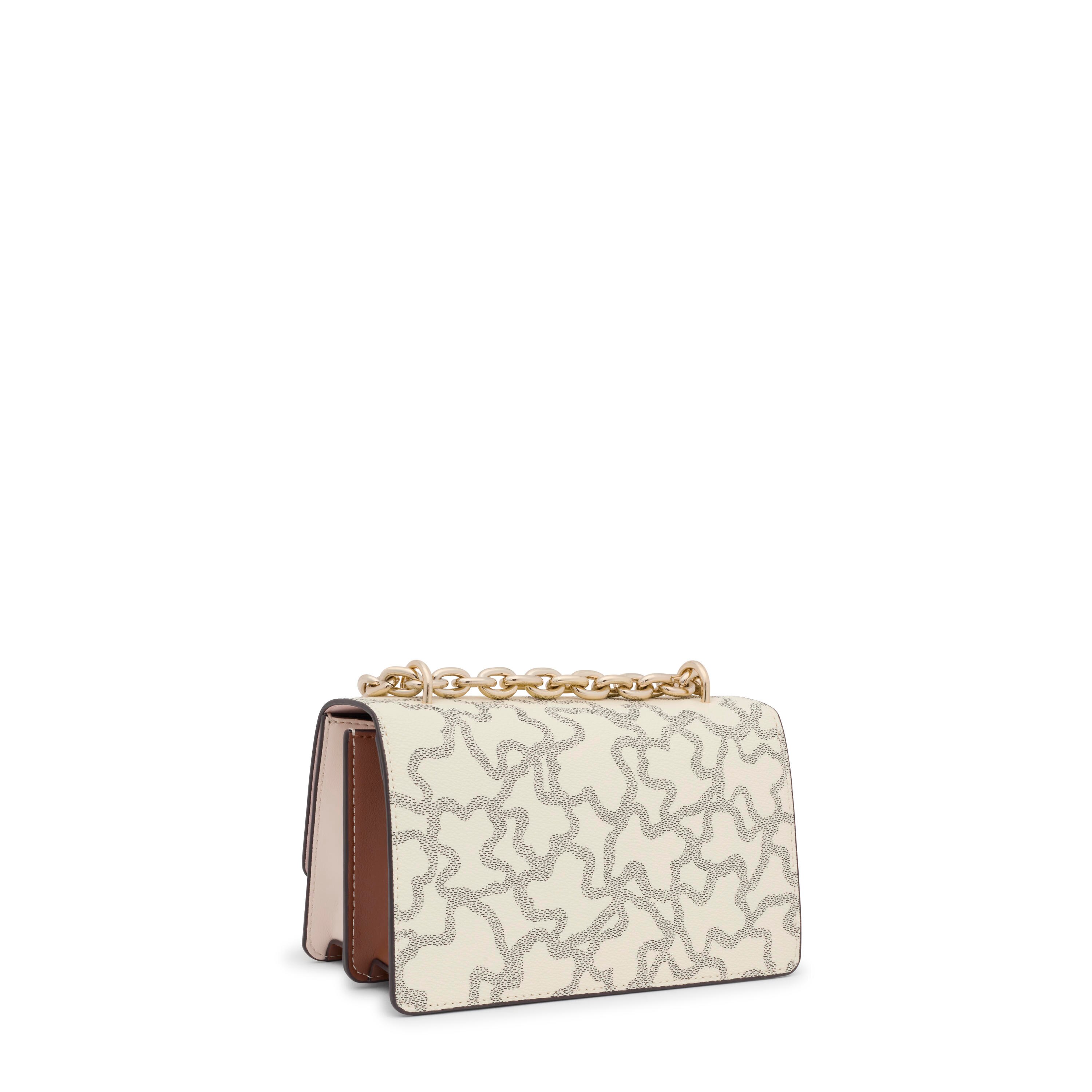 ★MEENDERI★FLUFFY LOGO MINI BAG - IVORY★正規品/直送料込 フェイクファーロゴミニトートバッグⅡ[品番：EO000006145