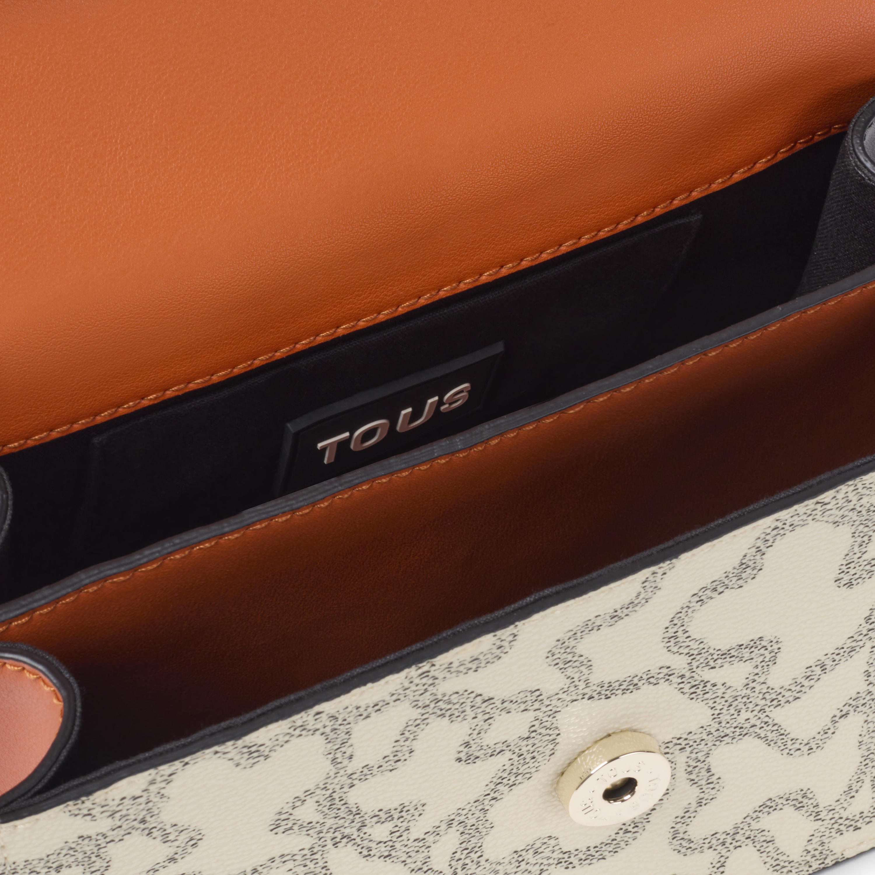 Kaos Icon small beige and black Crossbody bag with flap