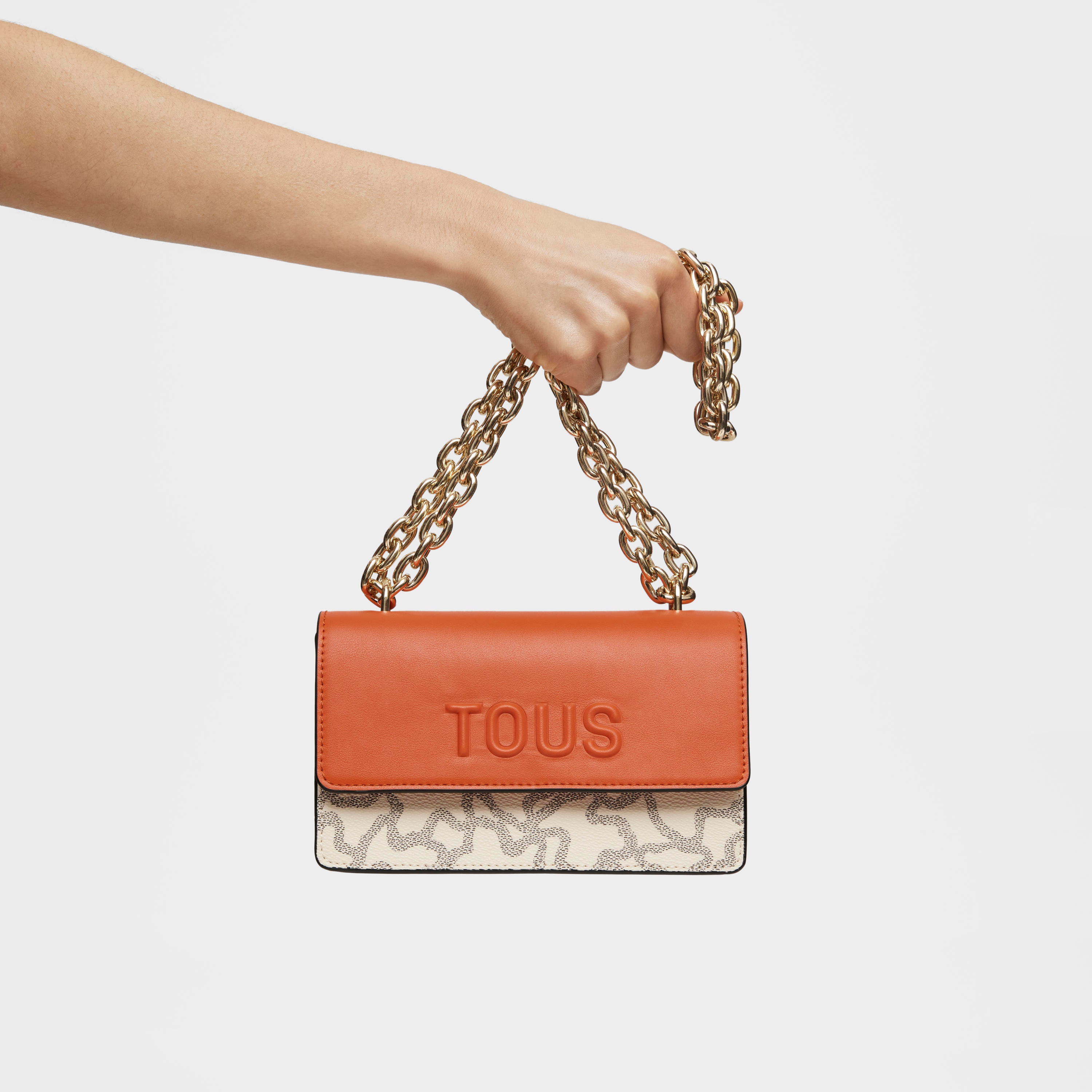 Kaos Icon small beige and black Crossbody bag with flap