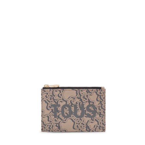 Taupe Change purse-cardholder Kaos Mini Evolution