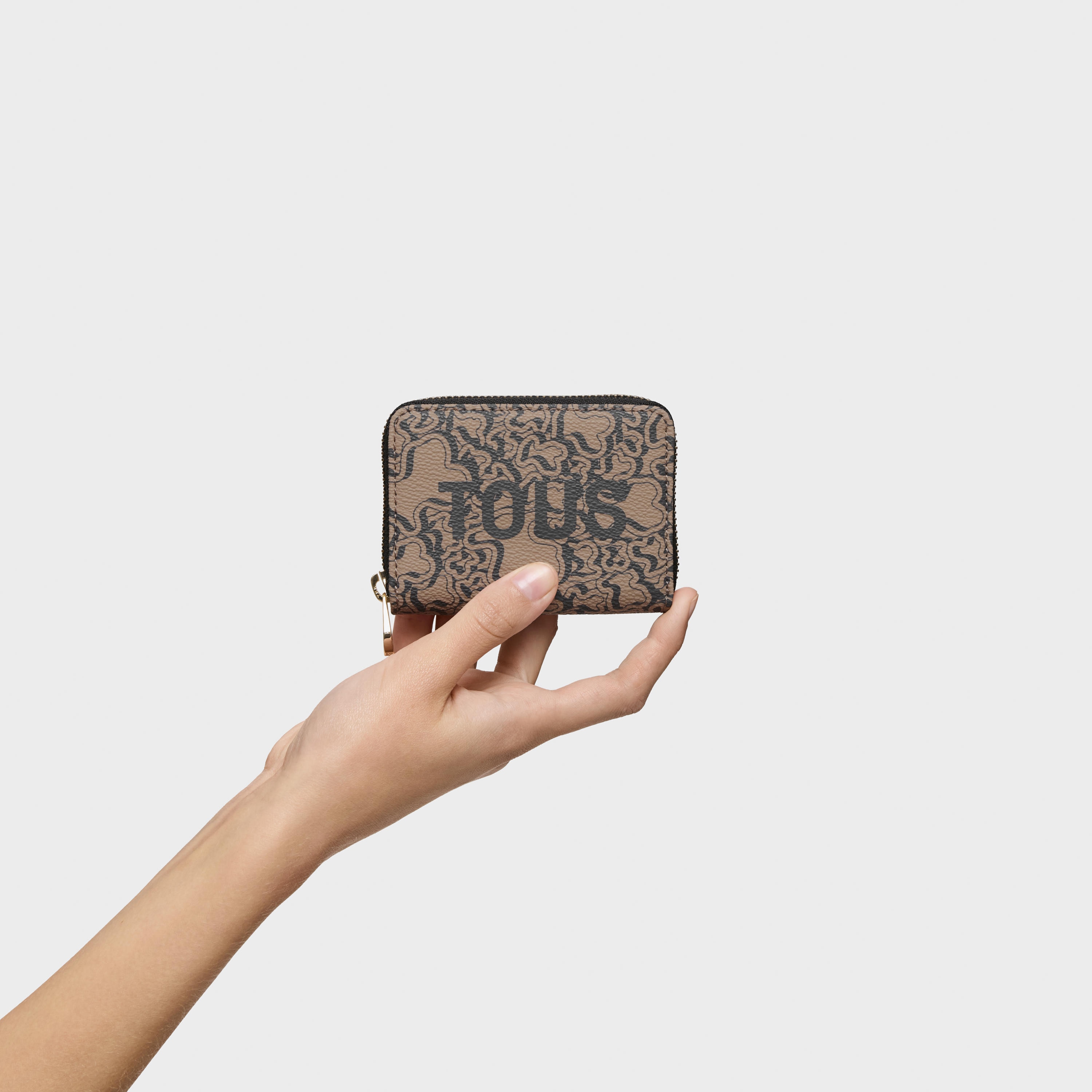 Taupe Change purse-cardholder Kaos Mini Evolution New