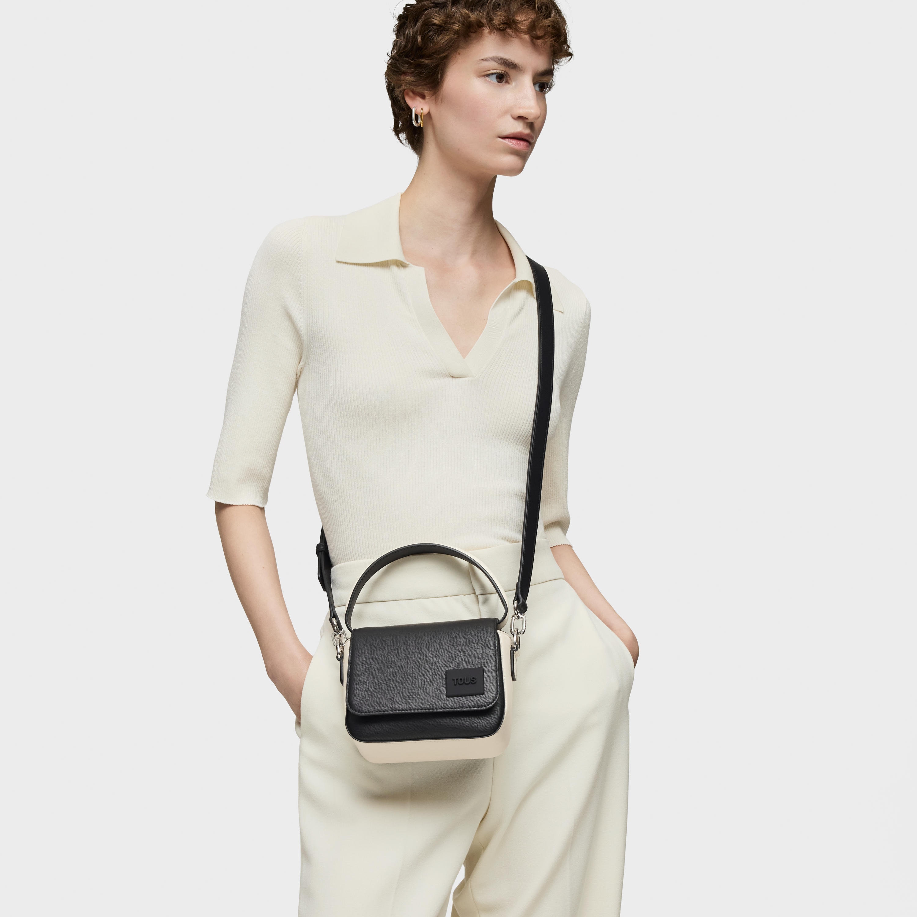 Small black and beige Crossbody bag TOUS Amanda