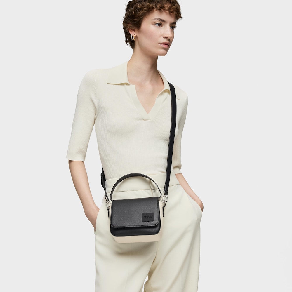 Bandolera peque&ntilde;a nagra y beige TOUS Amanda