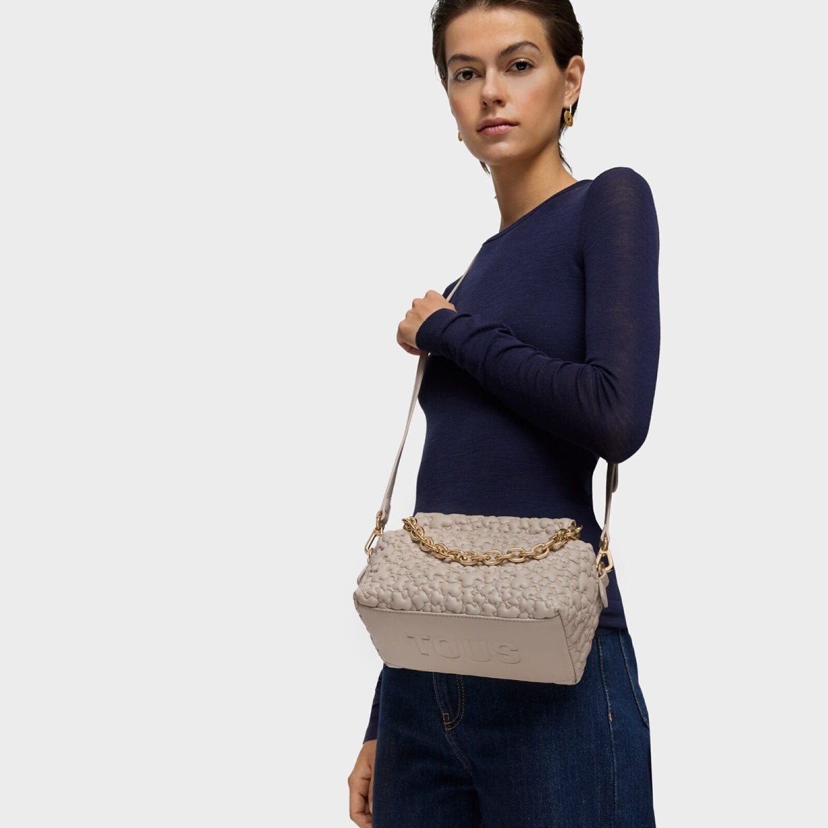 Tous - Malá Crossbody Kabelka Tous Jane Puffy Bear Šedohnědé Barvy -